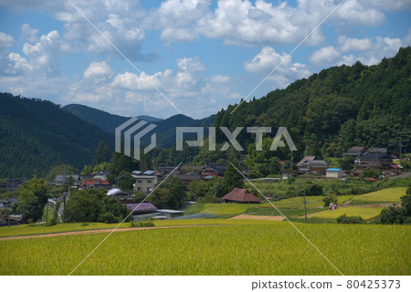 Scenery at the end of summer at the foot of Mt. Ushiroyama 3 Mimasaka City, Okayama Prefecture 80425373