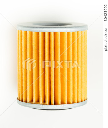 oil filter part for car, white background oil filter part for car, white background 80425902