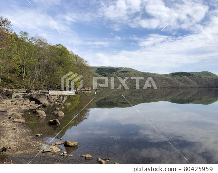 Windless lake surface Lake Kuttara Windless lake surface Lake Kuttara 80425959