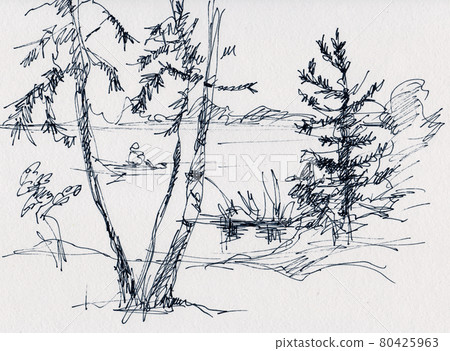 trees near river 80425963