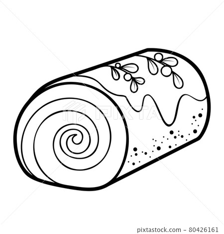 Christmas coloring book or page. Dessert black and white vector illustration Christmas coloring book or page. Dessert black and white vector illustration 80426161