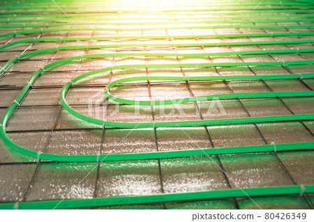 underfloor heating green pipe installation 80426349