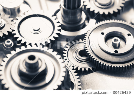 engine gear wheels, industrial background 80426429