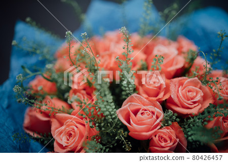 roses bouquet, closeup view roses bouquet, closeup view 80426457