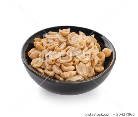 Roasted salted peanuts isolated on a white background 80427066