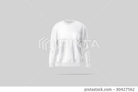 Blank white women sport sweatshirt mock up, gray background 80427562