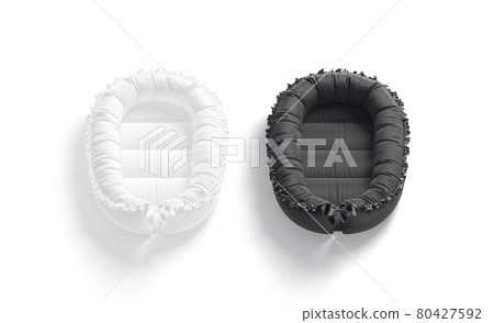 Blank black and white babynest lounger mockup, front view Blank black and white babynest lounger mockup, front view 80427592