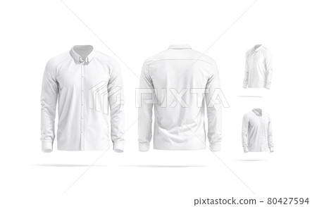 Blank white classic shirt mockup, different views Blank white classic shirt mockup, different views 80427594