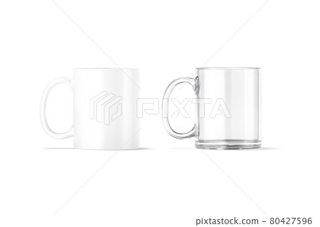 Blank ceramic and glass 11oz mug with handle mockup stand Blank ceramic and glass 11oz mug with handle mockup stand 80427596