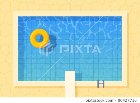 Swimming pool top view with inflatable ring 80427716