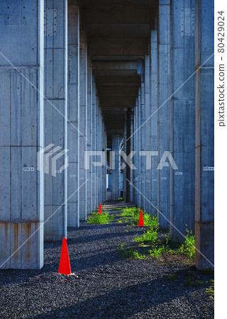 Under the elevated conventional line (train) Under the elevated conventional line (train) 80429024