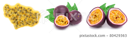 passion fruit isolated on white background. maracuya with full depth of field passion fruit isolated on white background. maracuya with full depth of field 80429363