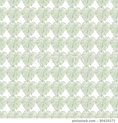 Isolated floral seamless pattern with contoured blue outline monstera elements. White background. Simple style. Isolated floral seamless pattern with contoured blue outline monstera elements. White background. Simple style. 80429373
