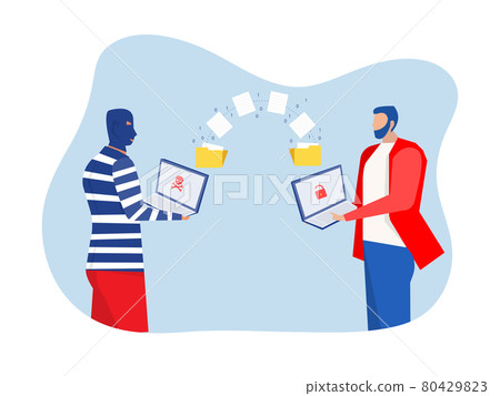 man unlock data with hacker steal data and personal information concept vector 80429823