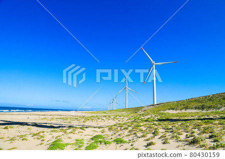 Landscape image of blue sky and wind power generation Landscape image of blue sky and wind power generation 80430159