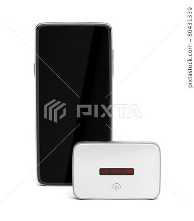 Mobile wifi router and smartphone Mobile wifi router and smartphone 80431339