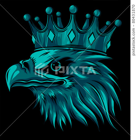 vector illustration of head eagle with crown 80431870