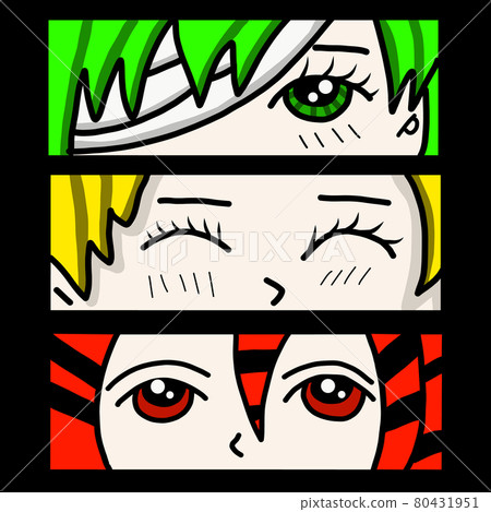 Manga style. Japanese cartoon Comic concept. Anime characters. Hand drawn trendy Vector illustration. Pre-made prints. 80431951