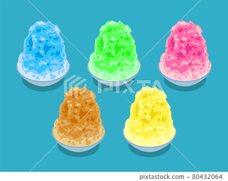 Vector illustration material of shaved ice of various tastes Vector illustration material of shaved ice of various tastes 80432064