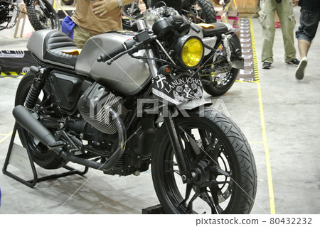 SERDANG, MALAYSIA -MAY 29, 2016: Cafe racer custom bike modified from classic motorcycle. The motorcycle modified based on owner design and creativity.  80432232