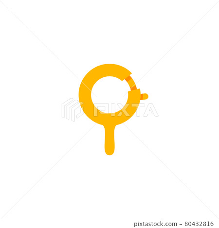 Golden metal circle carabiner lock flat vector illustration isolated on white. Golden metal circle carabiner lock flat vector illustration isolated on white. 80432816