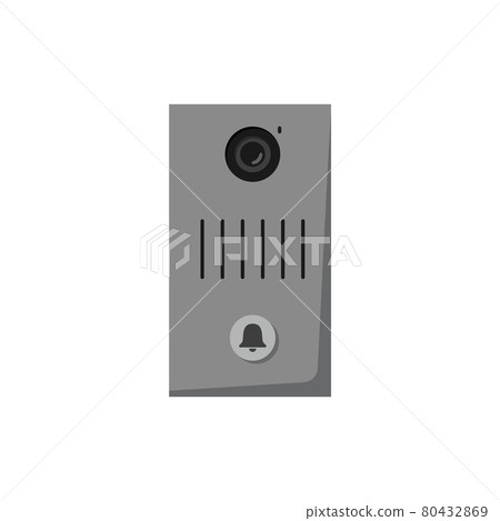 Intercom outdoor security panel with camera, flat vector illustration isolated. 80432869