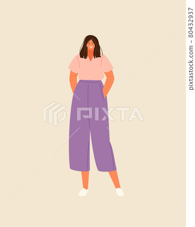 Fashionable girl in modern clothes vector 80432937