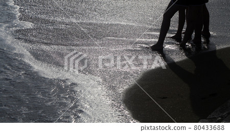 Beautiful background foam of sea waves 80433688