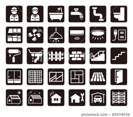 Simple icon set for remodeling / white nuki 80434036