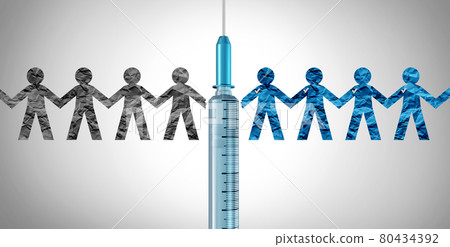 Unvaccinated And Vaccinated People Unvaccinated And Vaccinated People 80434392