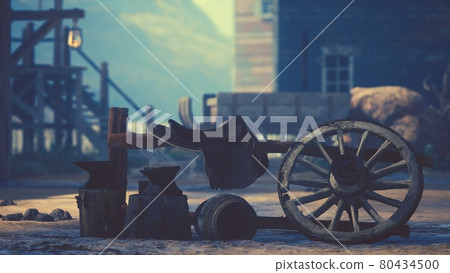 old American wild western style town 80434500