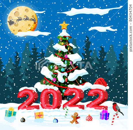 Merry Christmas and New Year holiday greeting card Merry Christmas and New Year holiday greeting card 80434704