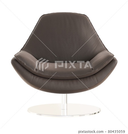 Brown leather armchair front view on an isolated background. 3d rendering Brown leather armchair front view on an isolated background. 3d rendering 80435059