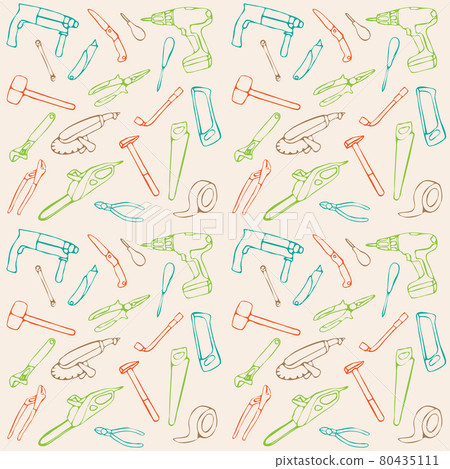 pattern, construction tools - Stock Illustration [80435111] - PIXTA
