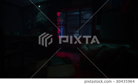 small retro office at night small retro office at night 80435964
