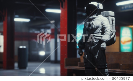 Astronaut at underground metro subway 80435977