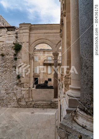 Diocletian palace ruins at Split in Croatia 80436178