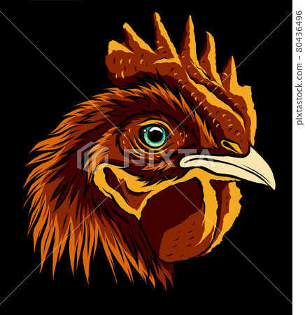 vector mascot of rooster head illustration art vector mascot of rooster head illustration art 80436496