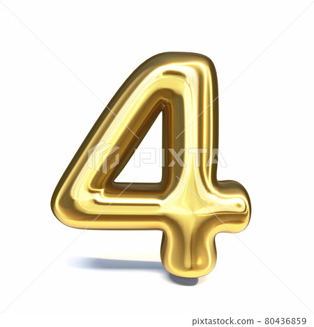 Golden font Number 4 FOUR 3D Golden font Number 4 FOUR 3D 80436859