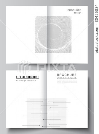 Vector layout of two A4 cover mockups templates for bifold brochure, flyer, cover design, book design. Abstract technology black color science background. Digital data. Minimalist high tech concept. Vector layout of two A4 cover mockups templates for bifold brochure, flyer, cover design, book design. Abstract technology black color science background. Digital data. Minimalist high tech concept. 80436884