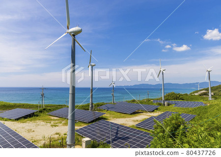 SDGs7 清潔能源太陽能發電和風力發電 80437726