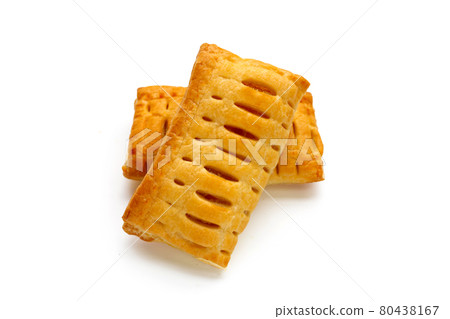 Pineapple pie on white background. 80438167