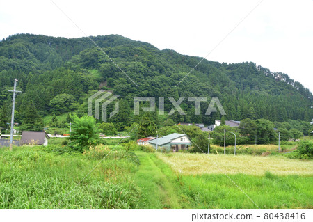 2020年夏天山形線米澤站與福島站之間的電車窗外風景 2020年夏天山形線米澤站與福島站之間的電車窗外風景 80438416