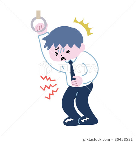 一個穿西裝的男人在火車上突然腹痛捂著肚子疼 一個穿西裝的男人在火車上突然腹痛捂著肚子疼 80438551