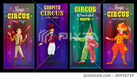 Shapito circus clowns, juggler or magician banners 80438734