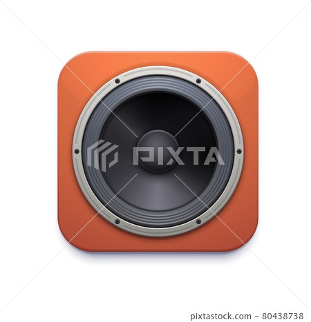 Sound speaker icon, audio or music stereo system Sound speaker icon, audio or music stereo system 80438738