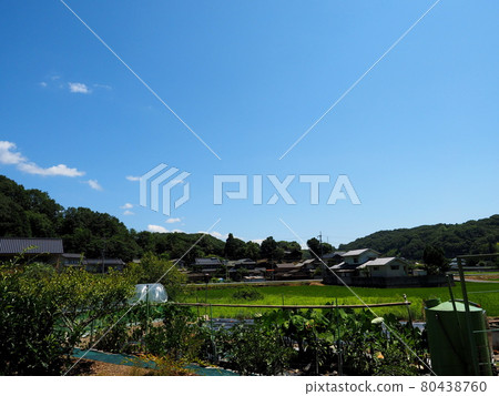 Scenery of summer sky and clouds in mountain village Scenery of summer sky and clouds in mountain village 80438760