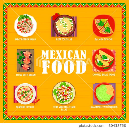 Mexican food restaurant dishes menu vector page 80438768