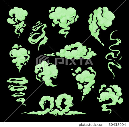 Cartoon bad green smell, stench, stink smoke. Cartoon bad green smell, stench, stink smoke. 80438904