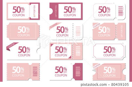 優惠券設計插圖集 優惠券設計插圖集 80439105